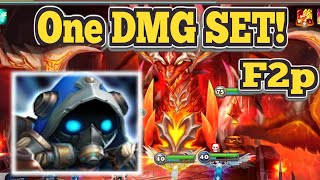 One DMG Set Easy to Rune F2P Dragons Abyss Hard with KyleDhalsim  Summoners War [upl. by Berstine]