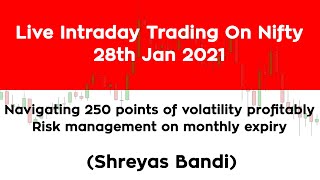 Live Intraday trading on Nifty 28th Jan 2021  Navigating 250 points of volatility profitably [upl. by Jordan]