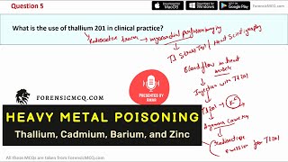 Heavy Metal Poisoning MCQs on Thallium Cadmium Barium Forensic Toxicology  NTA UGC NET amp PG Exams [upl. by Nnelg]