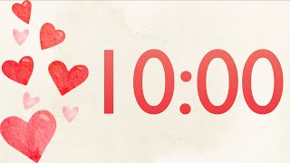 10 Minute Fun Valentines Heart Timer Harp Tones at End [upl. by Maighdiln]