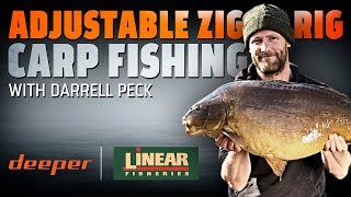 Darrell Peck  Adjustable Zig Rig Carp Fishing at Linear  DEEPER Pro Plus [upl. by Nolyd]