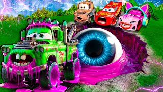 ZOMBIE Pit Transform In Beast Lightning McQueen amp Big amp Small Pixar Cars BeamNG Drive [upl. by Kcirtap]