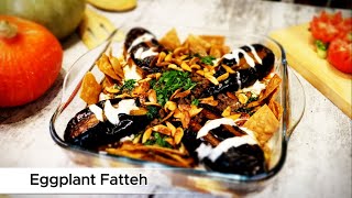 Fattet Makdous  Delicious Traditional Syrian Recipe  Eggplant Fatteh Recipe [upl. by Edgard]