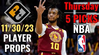 PRIZEPICKS NBA THURSDAY 1130 CORE PLAYER PROPS [upl. by Knowland798]