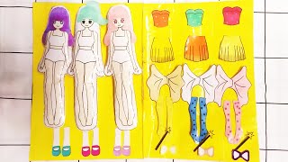 PAPER DIY HOW TO MAKE PAPER DOLL BOOK FLOWER MAGIC FAIRY PRINCESS DRESS EDITION [upl. by Ciel245]