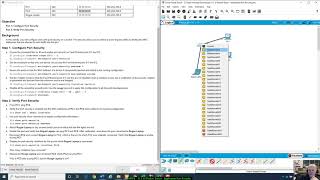 11110 Packet Tracer  Implement Port Security [upl. by Acimat]