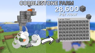 Minecraft Easy 5 Minute Cobblestone Farm  Fully Automatic 120 ft Shulkercraft [upl. by Tareyn]