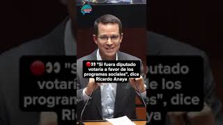 🔴👀 quotSi fuera diputado votaría a favor de los programasquot Ricardo Anaya sobre la Ley de Ingresos [upl. by Bautista]