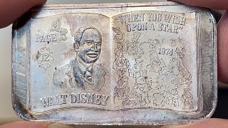 Vintage 1 oz Silver Bar  United States Silver Corp USSC Walt Disney  When You Wish Upon A Bar [upl. by Elocel671]