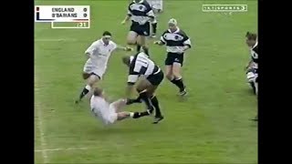 Jonah Lomu big handoff sends Paul Sampson flying [upl. by Nylinnej359]