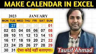 How to Create Calendar in Excel  2023  Fully Automatic Dynamic Calendar [upl. by Tarrah991]