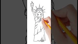 Statue of Liberty Drawing  how to draw Statue  YouTube shorts for kids [upl. by Jaycee]