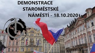 Demonstrace proti opatřením na Staroměstském náměstí 18102020 [upl. by Egap]