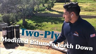 STEP by STEP How to do two ply Modified Bitumen Torch Down ROOFING INSTALLATION [upl. by Catriona]