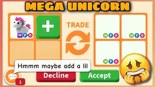 15 LATEST OFFERS FOR MEGA UNICORN TRADED FOR A GOOD WIN😍😍 Rich Servers Adopt me [upl. by Aynodal]