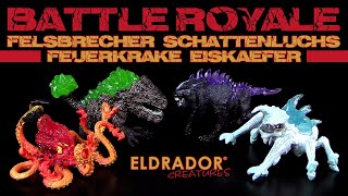 Schleich ® Eldrador ® Creatures Battle Royale Felsbrecher vs Schattenluchs vs Feuerkrake vs Eiskäfer [upl. by Dihgirb]