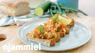 Tartaar van Zalm Recept  njammie [upl. by Aipmylo]