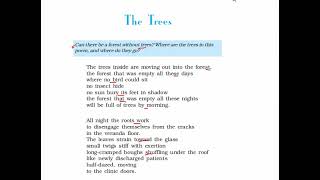 5 The Trees by ADRIENNE RICH Full Explanation [upl. by Salmon]