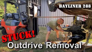 Saving the Bayliner 288 Boat  Outdrive Removal  Episode 4 HD [upl. by Innor]