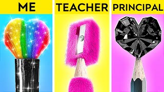 TEACHER VS ME VS PRINCIPAL CHALLENGE  Hilarious School Hacks Funny Moments by 123 GO [upl. by Paviour]