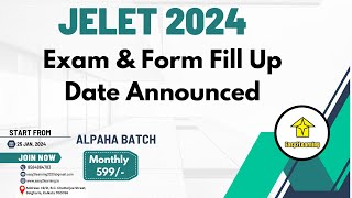 JELET 2024 Exam Date amp From Fill up Date Published  By Easy2Learning [upl. by Liesa]