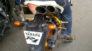 2008 Yamaha R1 with TOCE exhaust startup and revving [upl. by Ahsiram]