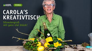 Silvestergruß mit ganz viel Glück  Glückskleegesteck  Silvestergesteck  DIY  Gastgeschenk [upl. by Atirb]