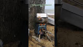 Titanium wood stove for windy beach camping [upl. by Sitelc328]