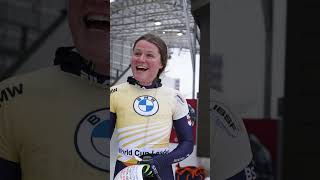 Kimberley Bos nl wins golden globe  automobile racing formula1 ibsf ibsfsliding sports [upl. by Nidla41]