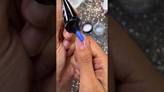 Iced Blue Polygel with some Glitter and Icicle Art ❄️🥶 nails nailart nailtutorial satisfying [upl. by Aicelf]