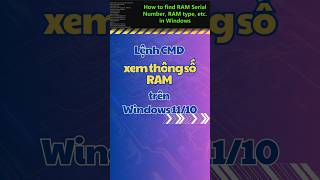 🎯Cách xem thông số RAM bằng lệnh CMD trên WINDOWS ram windows thôngsố lệnhCMD cáchxem win10 [upl. by Neuberger]