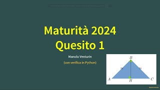 Maturità 2024 Quesito 1 soluzione seconda prova liceo scientifico [upl. by Onirotciv]