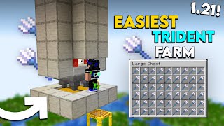 Minecraft EASIEST Trident FarmDrowned Farm 121 [upl. by Cully]