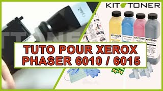 Instructions pour la recharge toner compatible des toners Xerox Phaser 60106015 [upl. by Ilka70]