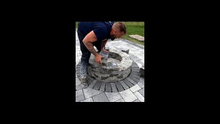 Concrete Block Fire Pit  firepit concrete hardscaping pavers [upl. by Terrab569]