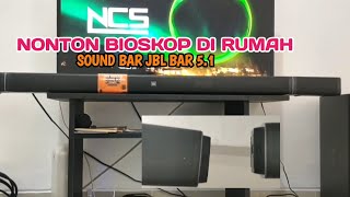 Rumah Rasa Bioskop Unboxing Review Sound Bar J B L 51 Home Theater 51 [upl. by Bashemath347]