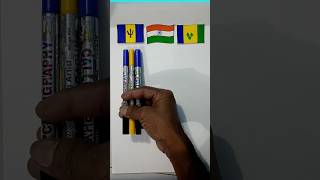 Barbados 🇧🇧 Saint Vincent 🇻🇨 And Indian 🇮🇳 Flag  shorts shortfeed [upl. by Aihseyk]