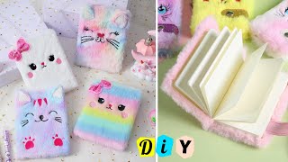 DIY Kawaii Cat Notebook at Home  How to make a Cute Rainbow Cat Notebook [upl. by Eelitan451]