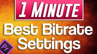 Best Bitrate Settings in Premiere Pro [upl. by Kenzie350]