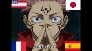 Sukuna Noryoku  Ryōiki Tenkai Fukuma Mizush in 4 Languages l Jujutsu Kaisen [upl. by Astraea424]