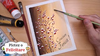 Felicitare de Craciun  Pictata manual simplu de facut  Diy handmade Xmas Card [upl. by Noda]