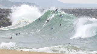 The Wedge  Heavy Wipeouts and Skimboarding on Red Flag Morning [upl. by Kama]