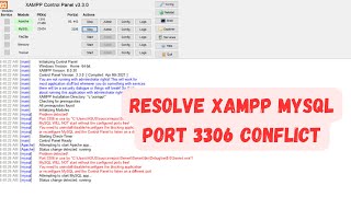 How to Resolve XAMPP MySQL Port 3306 Conflict Quick Updated Guide [upl. by Neerbas]