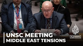 Russia calls UN Security Council meeting blasts US ‘escalation’ of war in Middle East [upl. by Bechler]