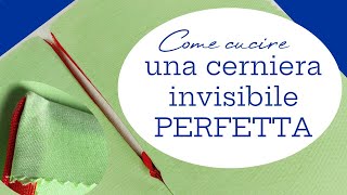 Come cucire una cerniera invisibile PERFETTA e non solo [upl. by Nnairrek336]