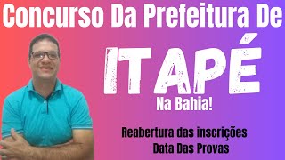 Concurso da prefeitura de ItapéBA [upl. by Mendie]