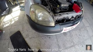 Toyota Yaris  1999–2005 how to remove and replace headlight [upl. by Norse496]