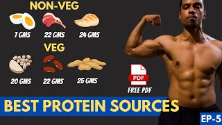 VEG amp NONVEG Protein Sources From Indian Foods  FREE PDF DOWNLOAD   EP5 HINDI [upl. by Hoj]