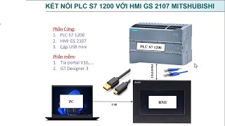 Connect PLC S71200 with HMI GS 2107 Mitshubishi [upl. by Pedroza78]