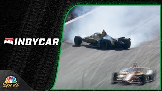 Colton Herta crashes on Lap 86 of 2024 Indy 500 but returns to race laps later  Motorsports on NBC [upl. by Lyall]